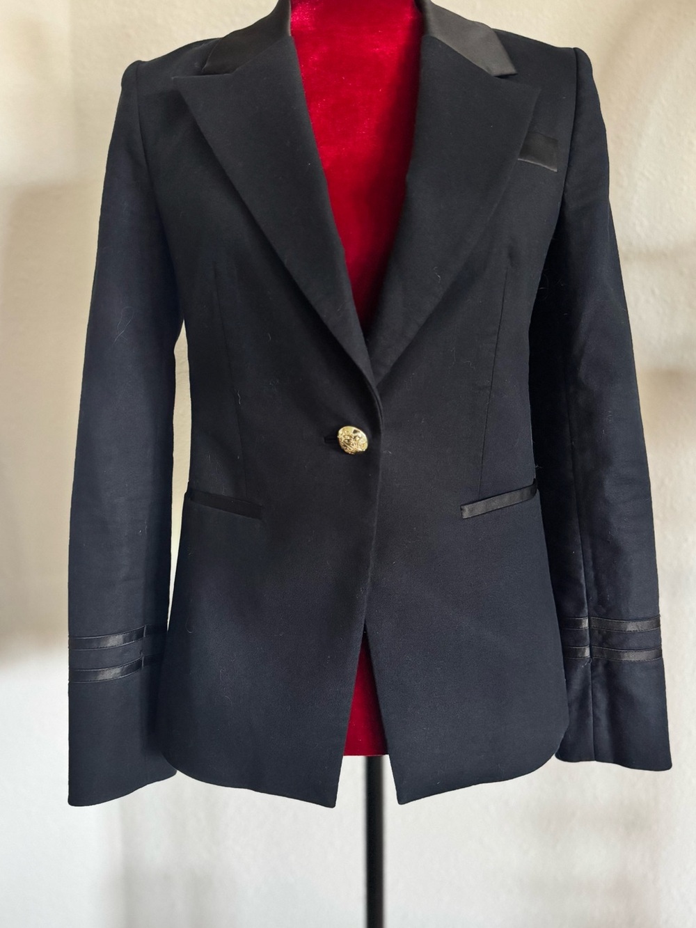 Juicy Couture Black Tailored Blazer with Gold Button 0